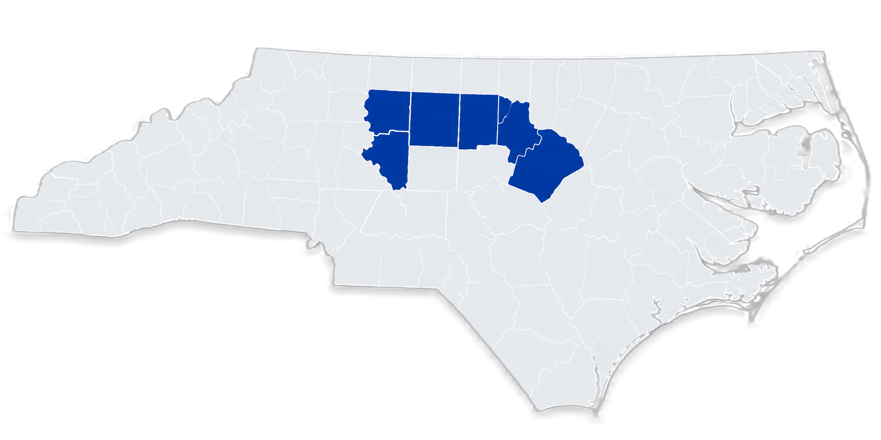 BathBrite service area map central North Carolina